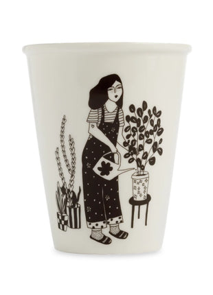 Helen B mok / beker wit porselein plant lover