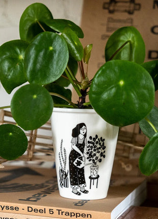 Helen B mok / beker wit porselein plant lover