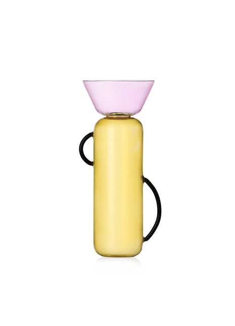 09313200 Ichendorf Gelée vaas geel / roze glas - groot
