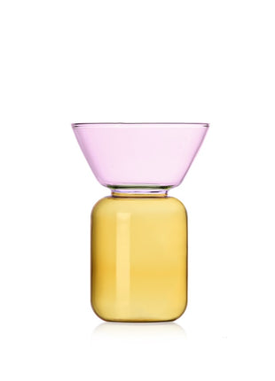 09313201 Ichendorf Milano Gelée vaas klein - geel roze glas