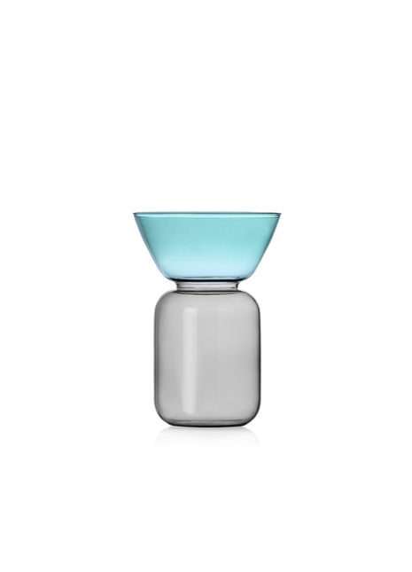 09313208 Ichendorf Milano Gelée vaas klein - smoke / petrol glas