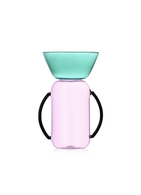 09313209 Ichendorf Milano Gelée vaas petrol / roze glas medium