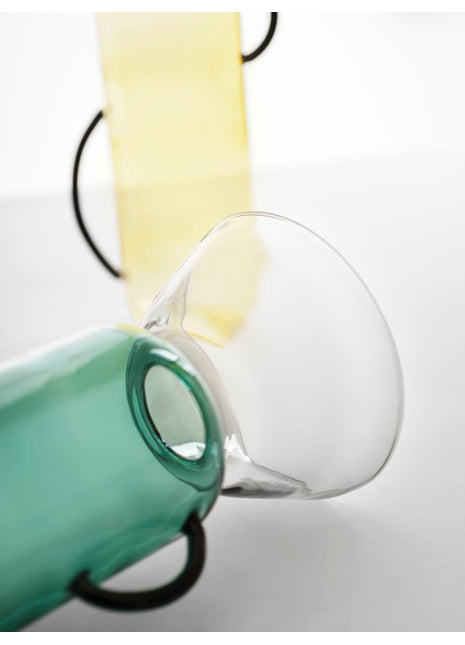 09313200 Ichendorf Gelée vaas geel / roze glas - groot