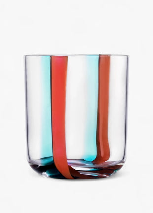 Ichendorf Gesti tumbler "U" gekleurd glas turquoise / rood