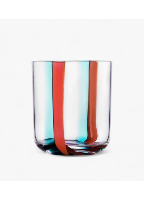 Ichendorf Gesti tumbler "U" gekleurd glas turquoise / rood