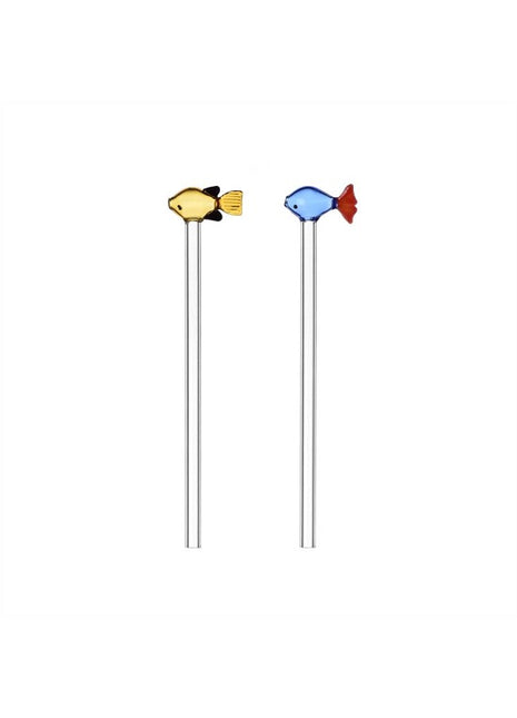 09352264 Ichendorf Marine 2 glazen rietjes blauw & amber vis