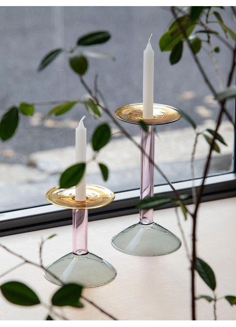 09369594 Ichendorf Rainbow kandelaar glas handgemaakt amber