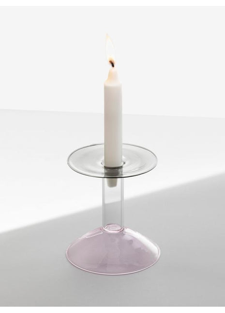 09369592 Ichendorf Rainbow kandelaar glas handgemaakt grijs