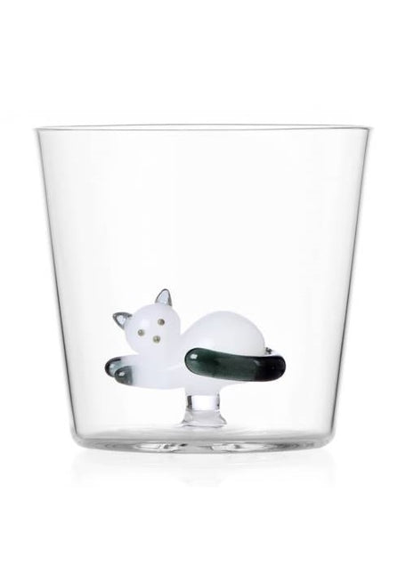 0935209004 Ichendorf tabby cat - glas liggende poes wit / smoke