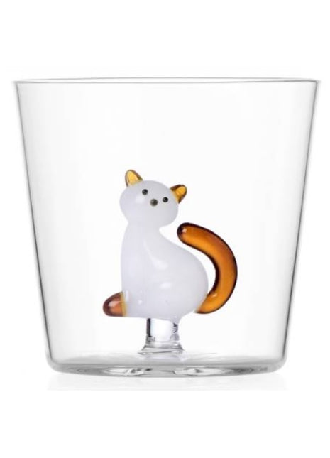 0935209008 Ichendorf tabby cat - poes drinkglas wit / amber