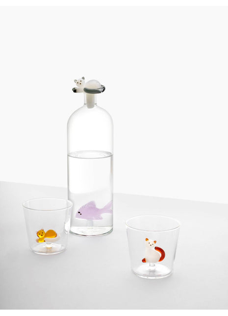 0935209005 Ichendorf tabby cat - glas liggende poes wit / amber