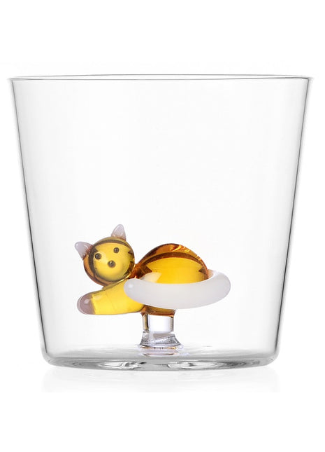 0935209006 Ichendorf tabby cat - glas liggende poes amber / wit