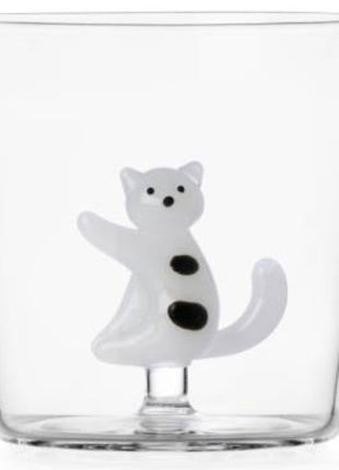 Ichendorf tabby cat - poes drinkglas wit zwarte vlekken