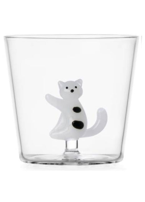 Ichendorf tabby cat - poes drinkglas wit zwarte vlekken