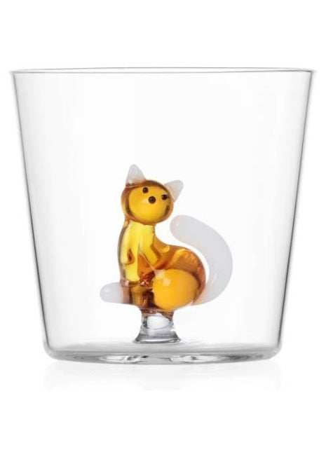 0935209009 Ichendorf tabby cat - glas poes zittend amber / wit