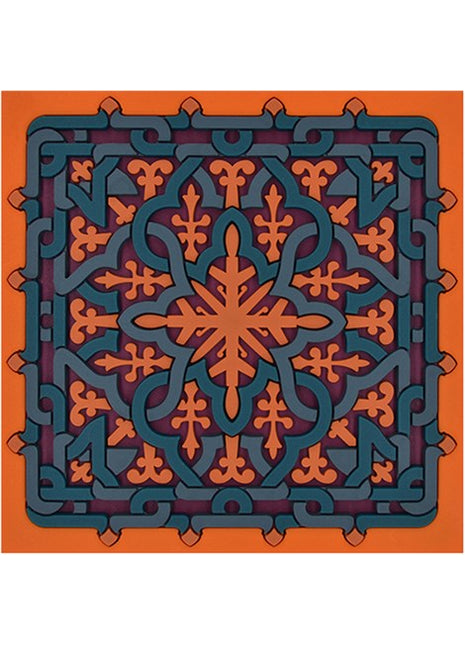 COA-990401 Images Oriënt glas onderzetter vierkant Vagabonde Crochet Soie 
