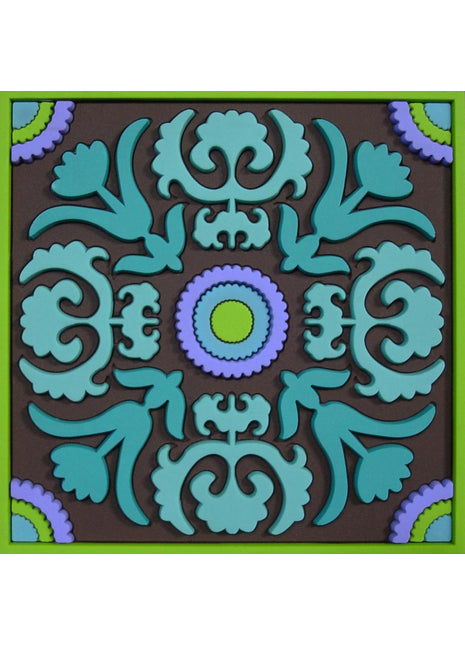 COA-990151 Images d'Orient glas onderzetter / coaster Nassij groen
