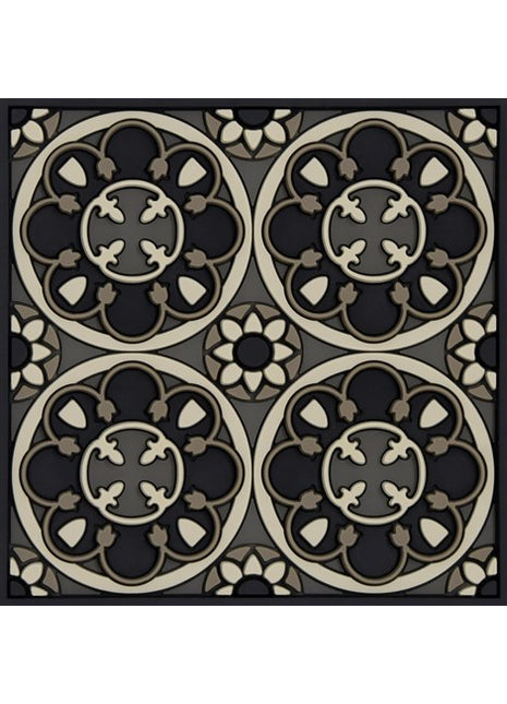 COA-992091 Images d'Orient glas onderzetter / coaster zwart Sejjadeh Rosace