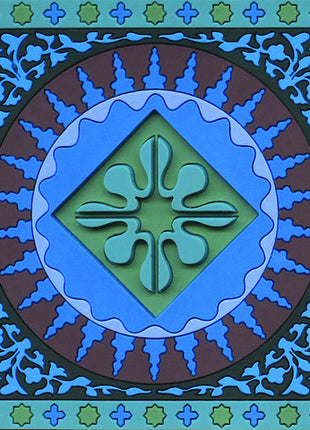 COA-990011 Images d'Orient glas onderzetter / coaster Mosaic blauw