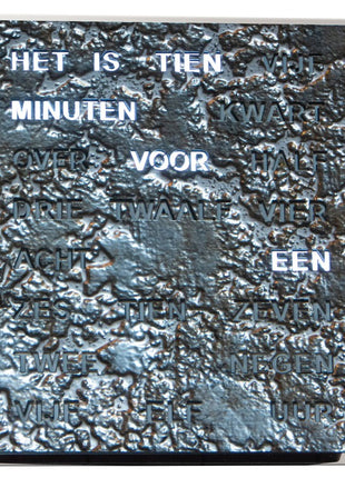 Intertime woordklok nederlands 20cm - grafiet
