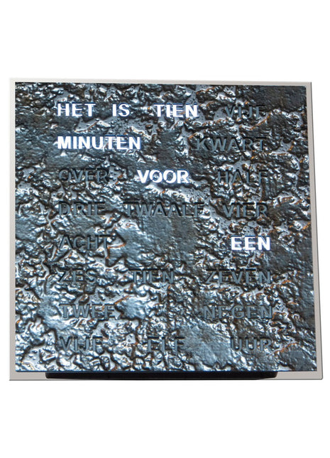 Intertime woordklok nederlands 20cm - grafiet