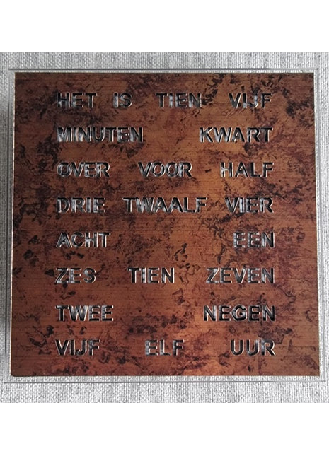 T1240NL Intertime woordklok Nederlands 20cm - epoxy