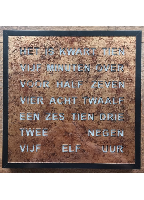T1273NL Intertime woordklok nederlands 40cm / wandklok - epoxy