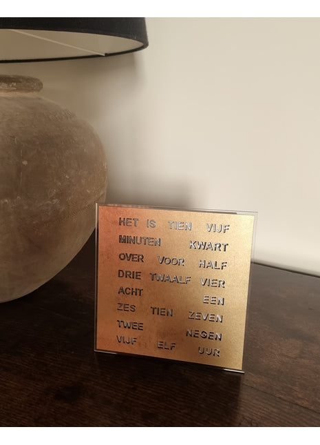Intertime woordklok nederlands 20cm - goud