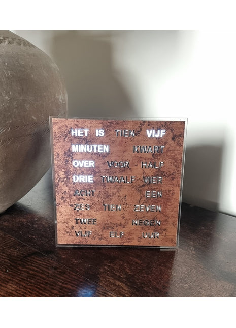 T1240NL Intertime woordklok Nederlands 20cm - epoxy