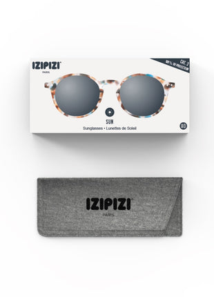 IZIPIZI #D zonnebril ronde glazen blauw tortoise