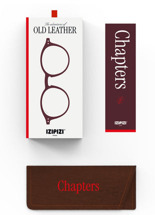 IZIPIZI #D leesbril ronde glazen - chapters old leather - kies sterkte