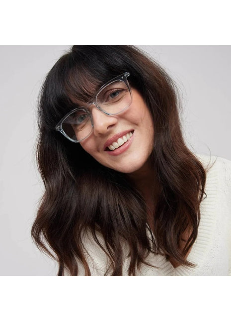 IZIPIZI #E - leesbril frozen blue / blauw trapeze glazen - kies sterkte