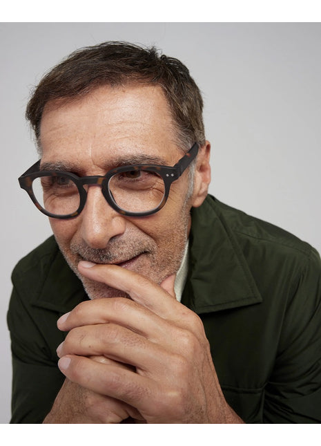 LMSCC02 IZIPIZI #C - leesbril hoekige glazen schildpad / tortoise  - kies uw sterkte