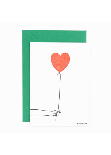 Wenskaart - liefde - love - ballon hart