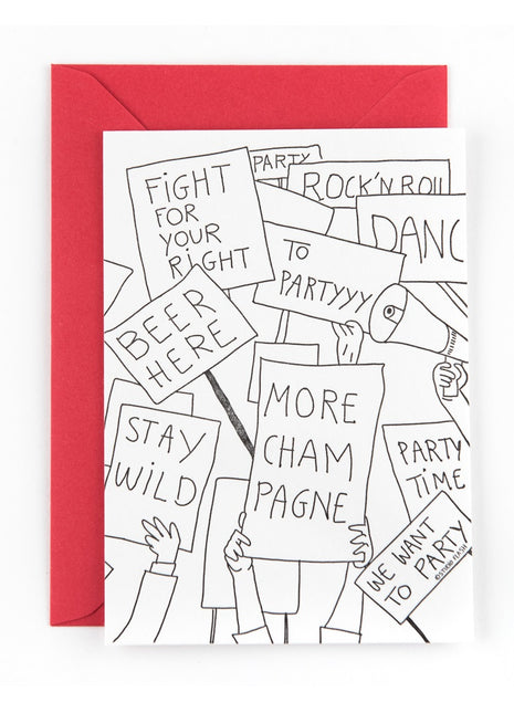 Ansichtkaart / Wenskaart - feest / verjaardag / party - champagne