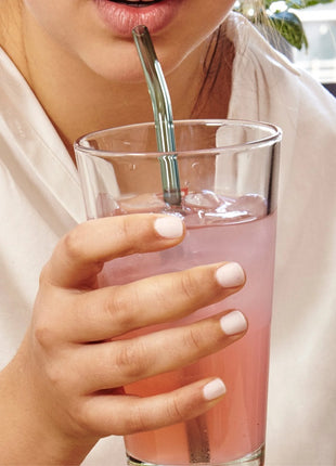 CU377 Kikkerland glazen herbruikbare gekleurde rietjes