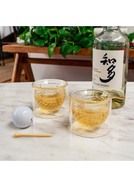 CU377 Kikkerland Golfbal glazen - set 2 stuks