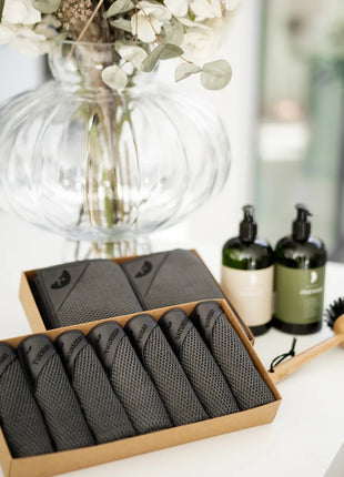 KLUD-403 Klud wafel vaatdoekjes charcoal - 7 stuks