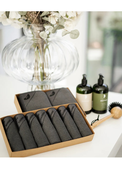 KLUD-403 Klud wafel vaatdoekjes charcoal - 7 stuks