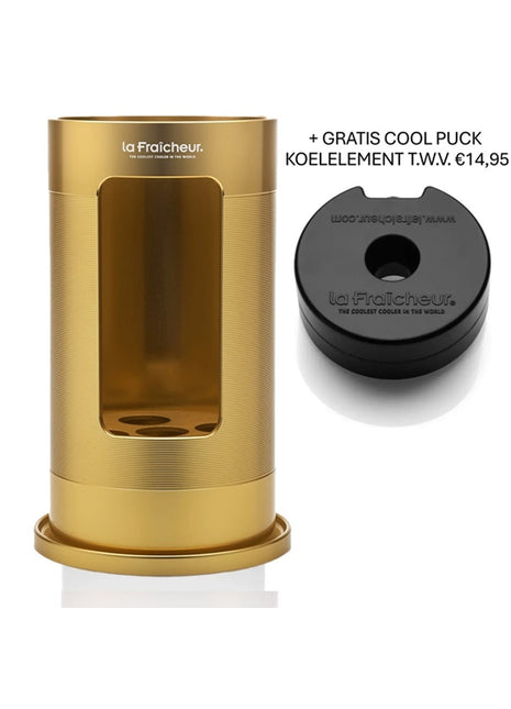 La Fraîcheur Grand Cru wijnkoeler goud + Gratis Cool-Puck twv €14,95