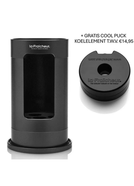 La Fraîcheur Grand Cru wijnkoeler mat zwart + Gratis Cool-Puck twv €14,95