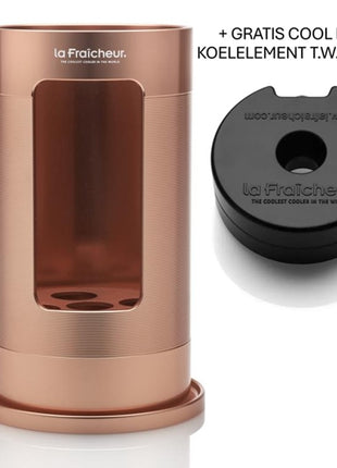 La Fraîcheur Grand Cru wijnkoeler rosé goud + Gratis Cool-Puck twv €14,95