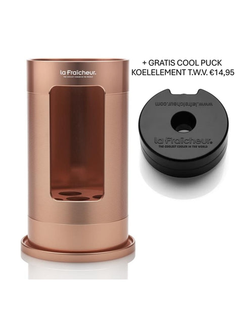 La Fraîcheur Grand Cru wijnkoeler rosé goud + Gratis Cool-Puck twv €14,95