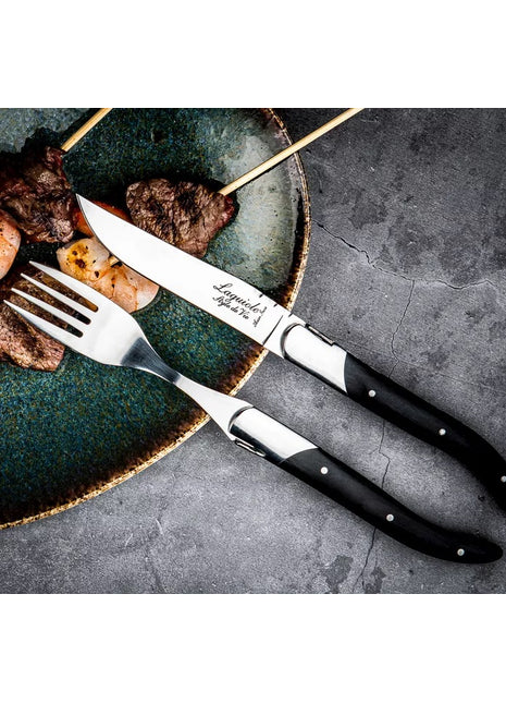 Laguiole Style de Vie Luxury vorken ebbenhout zwart 6 stuks