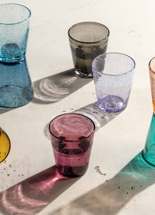 055288 Leonardo Burano gekleurde glazen koude kleuren set 4 stuks