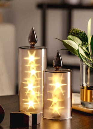 043860 Leonardo Capanna led kaars 21cm grijs