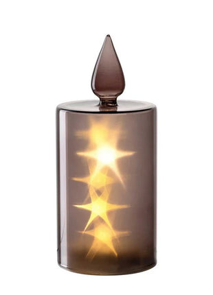 043860 Leonardo Capanna led kaars 21cm grijs