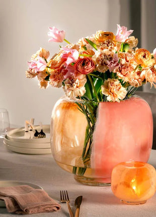 047508 Leonardo CIPRIA DUE vaas abrikoos / zalm glas handgemaakt