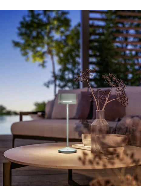 76023 Leonardo Monza olijfgroen tafellamp met accu 