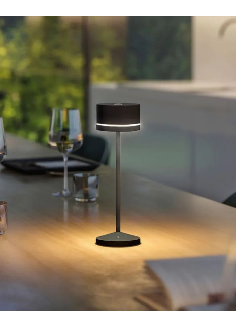 76020 Leonardo Monza zwart tafellamp met accu